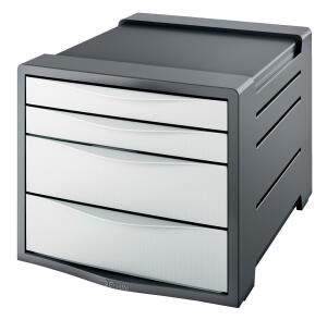 ESSELTE Schubladenbox Europost 4 S chubladen antrazit/weiß (80623959)