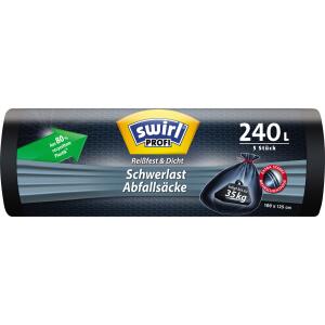swirl Profi Schwerlast-Abfallsack, schwarz, 240 Liter (9509639)