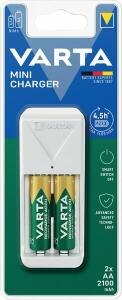 Akku NiMH Ladegerät Mini Charger, 2 Ladeplätze, unterstützt AAA/AA, inkl. 2 x AA Akku (2100mAh)