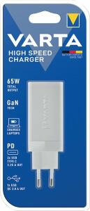Ladeadapter High Speed Charger, 1 x USB-A, 2 x USB-C, QuickCharge 3.0, Power Delivery, GaN-Technologie